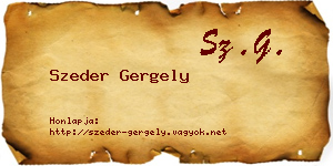 Szeder Gergely névjegykártya